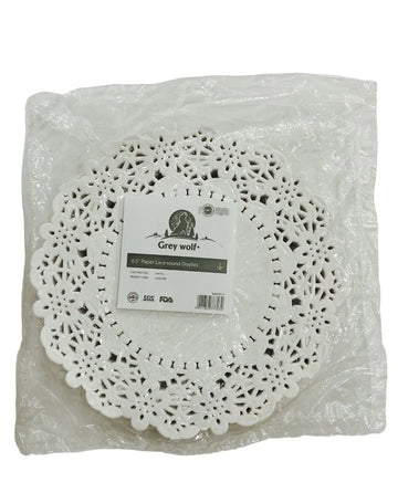 6.5" White Round Doylies (8x250)